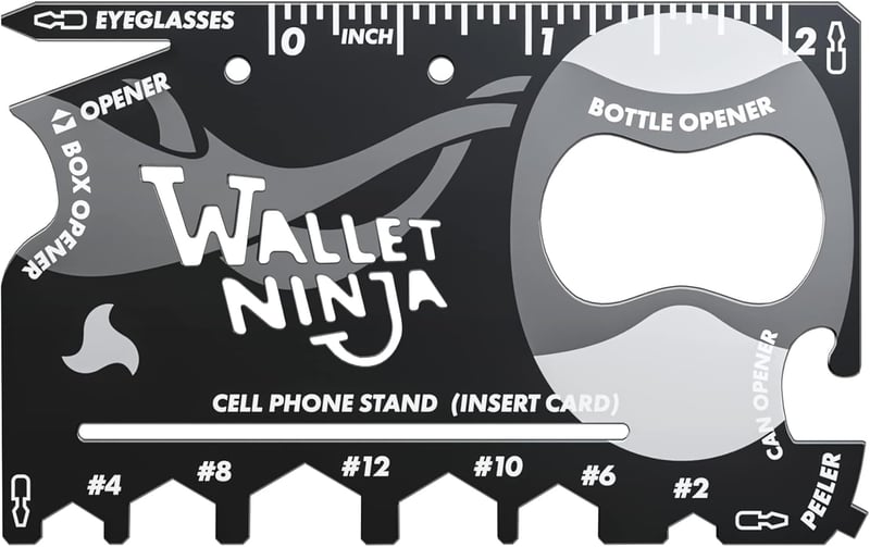 18-in-1 Wallet Ninja Multitool Card – Black Multi-Tool
