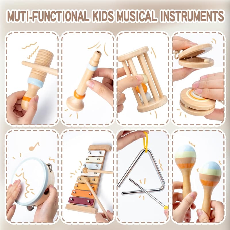 Montessori Wooden Xylophone - Musical Toy for Toddlers 1-3