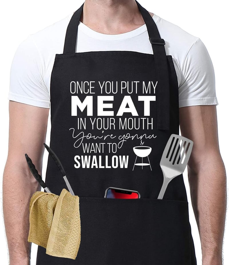 Funny BBQ Apron for Men - Perfect Grilling Gift for Fathers Day