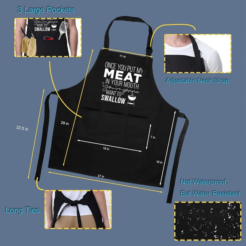 Funny BBQ Apron for Men - Perfect Grilling Gift for Fathers Day