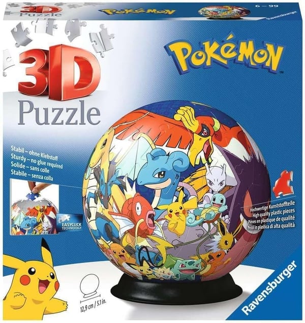 Pokemon 3D Jigsaw Puzzle Ball - 72 Pieces for Kids Ages 6+