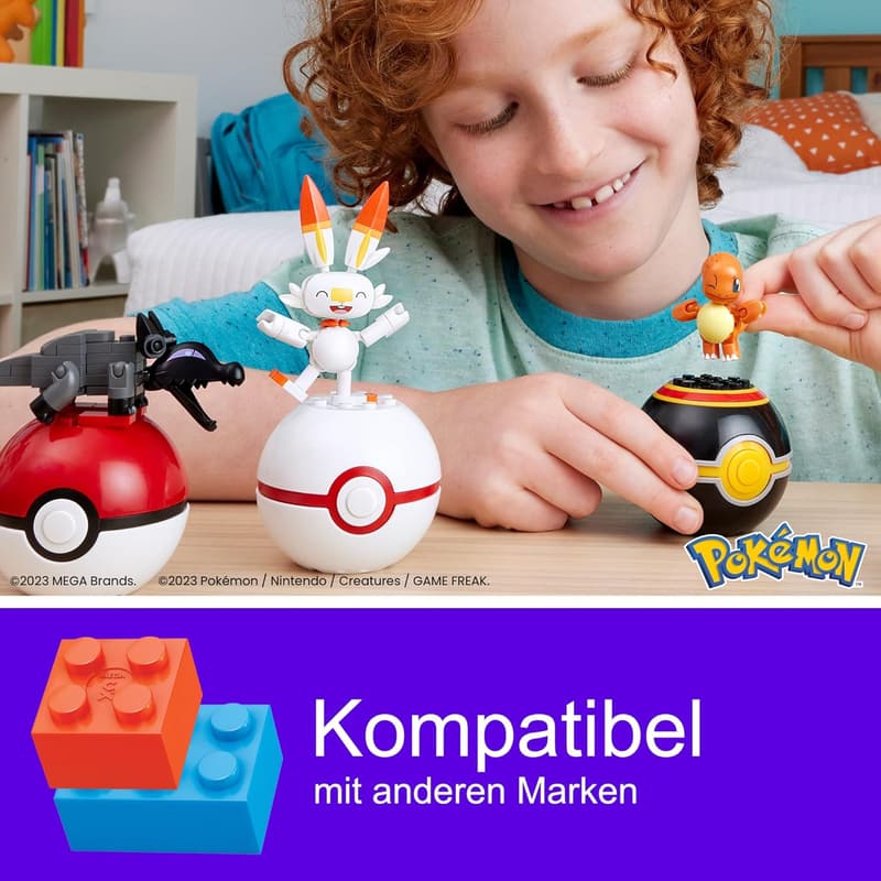 Fire-Type Pokémon Building Set with 105 Pieces for Kids
