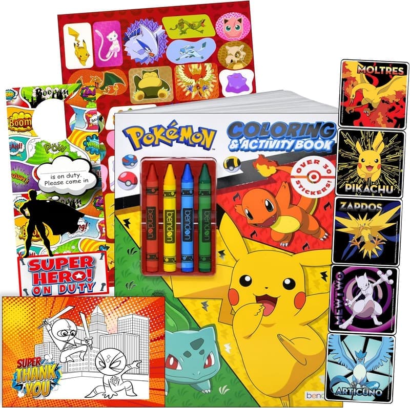 Pokemon Activity Set with Coloring Book and Stickers
