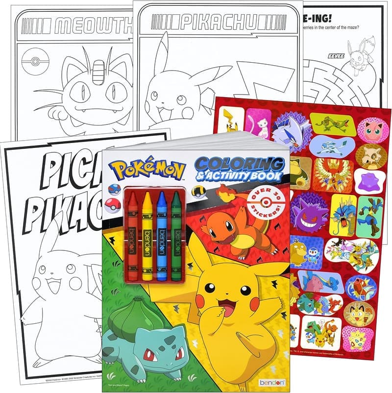 Pokemon Activity Set with Coloring Book and Stickers