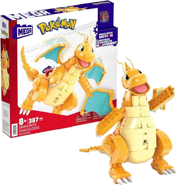 Pokémon Dragonite Building Set - 388 Poseable Pieces for Kids