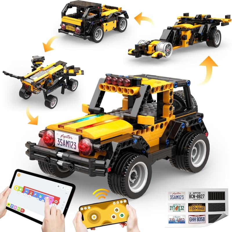 4-in-1 Robot Building Kit for Kids Ages 6-12 - STEM Coding Toy