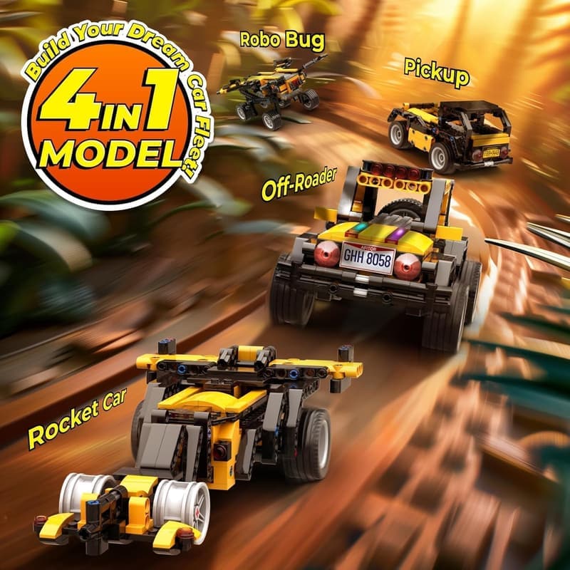 4-in-1 Robot Building Kit for Kids Ages 6-12 - STEM Coding Toy