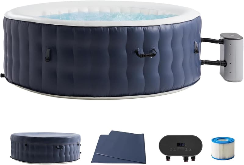 Portable 4-6 Person Inflatable Hot Tub with 120 Air Jets