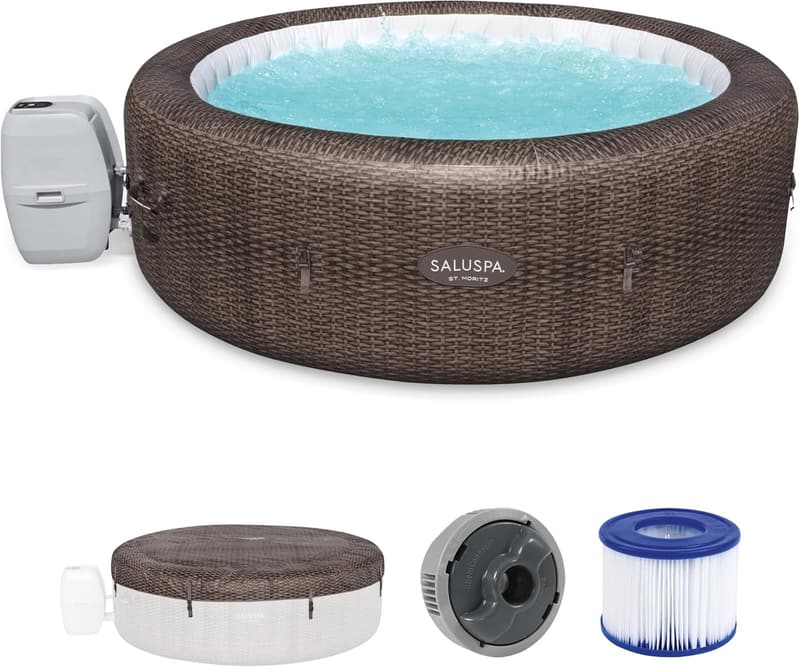 SaluSpa St Moritz 7-Person Inflatable Hot Tub with Cover