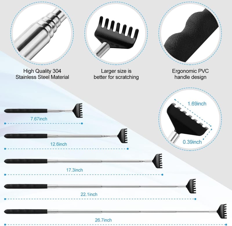 Telescoping Metal Back Scratcher Set - Perfect for Gifts