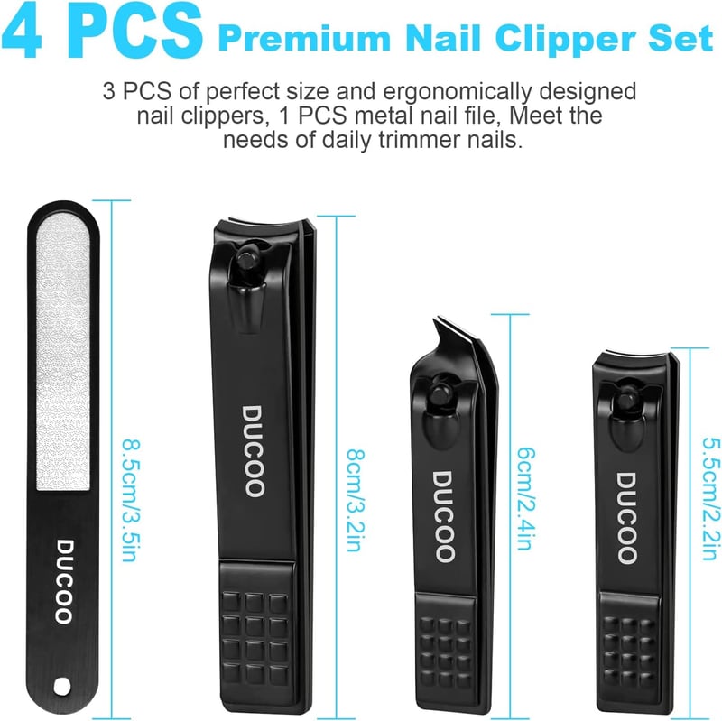 4 PCS Stainless Steel Nail Clipper Set for Men & Women