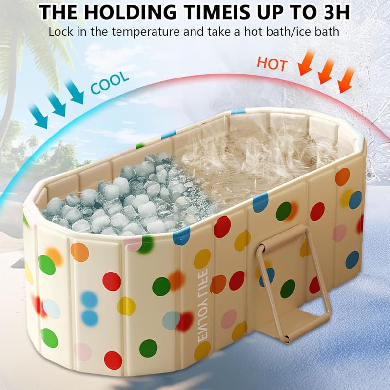 Portable Foldable Freestanding Bathtub for Adults - 59