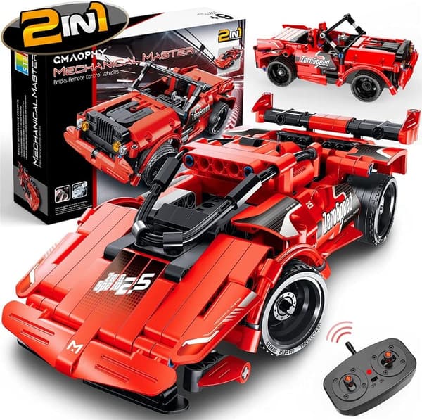 STEM Building Toy: 2-in-1 Remote Control Racing Car for Kids