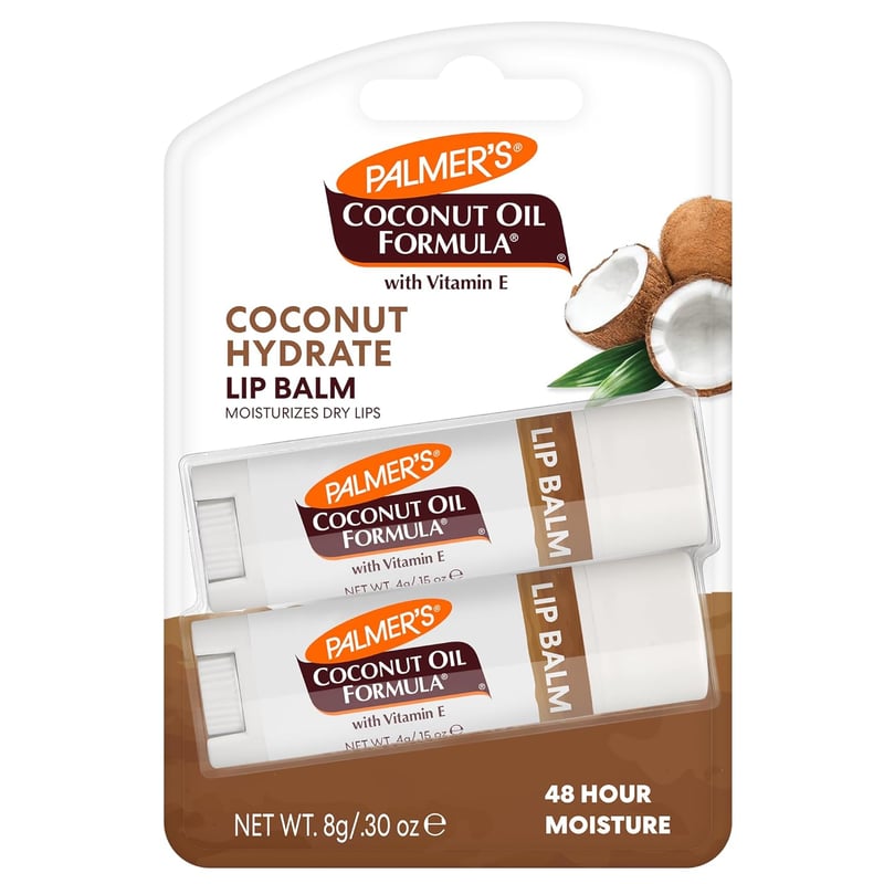 Coconut Oil Lip Balm Duo for Dry Lips - All-Day Hydration