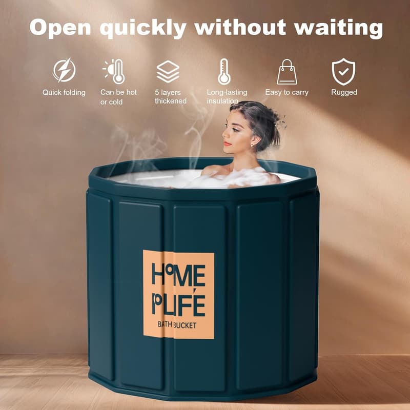 Foldable 88 Gal Portable Bath Tub for Muscle Recovery