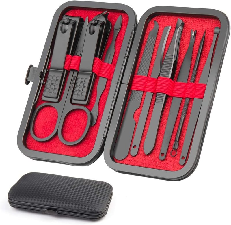 Men's Grooming Manicure Kit - 10PCS Nail Care Set
