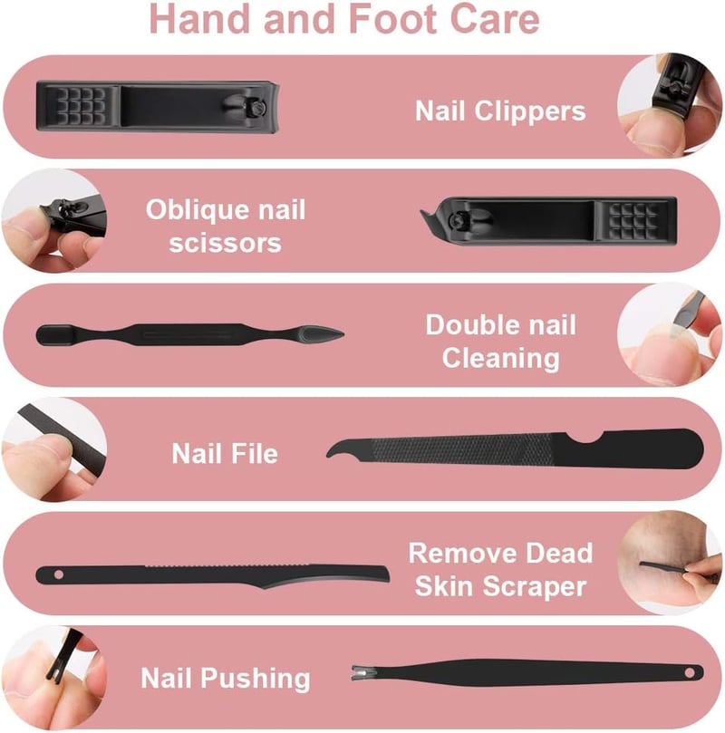 Men's Grooming Manicure Kit - 10PCS Nail Care Set
