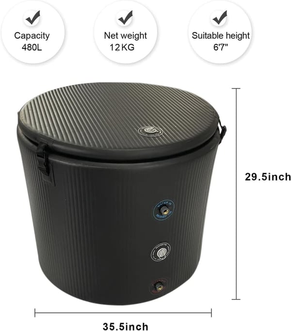Portable Inflatable Hot Tub Spa with Insulated Cover