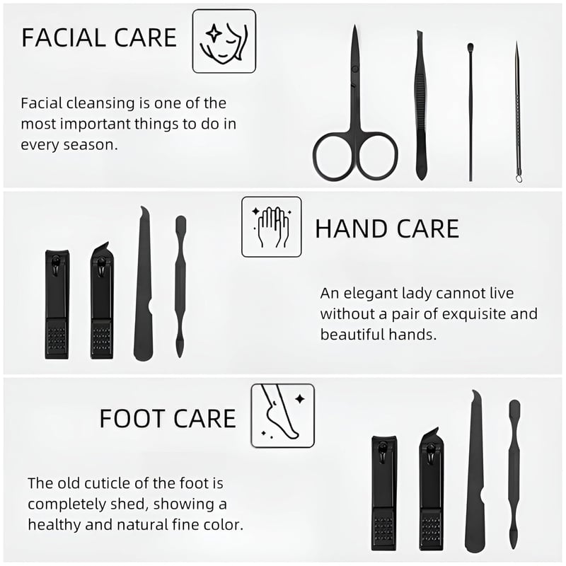 Men's Nail Clipper Set with File - Manicure Kit Gift