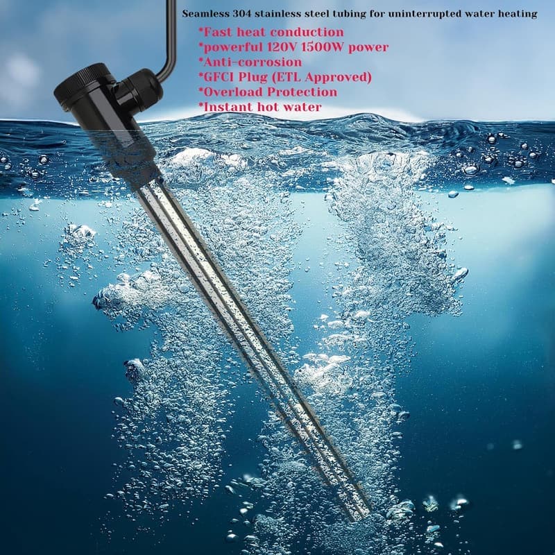 Portable Electric Immersion Heater for Hot Tubs & Pools