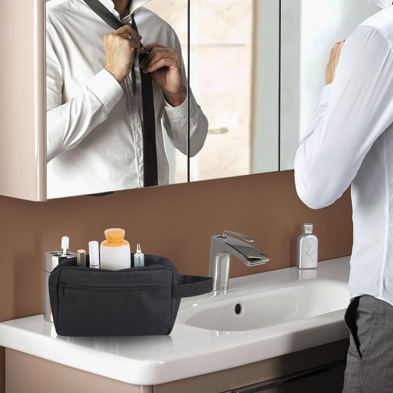 Hanging Travel Toiletry Bag for Women & Men (Black)