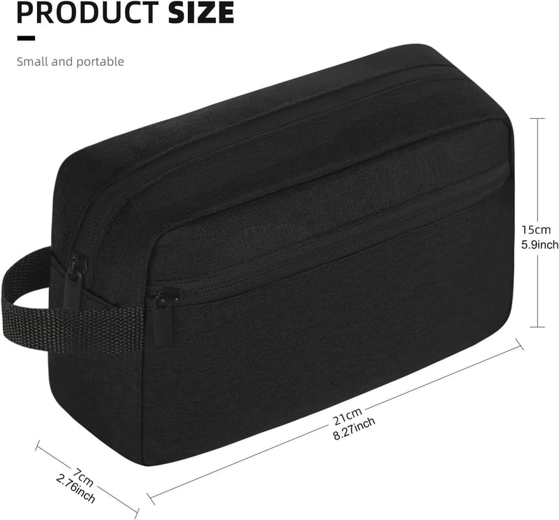 Hanging Travel Toiletry Bag for Women & Men (Black)