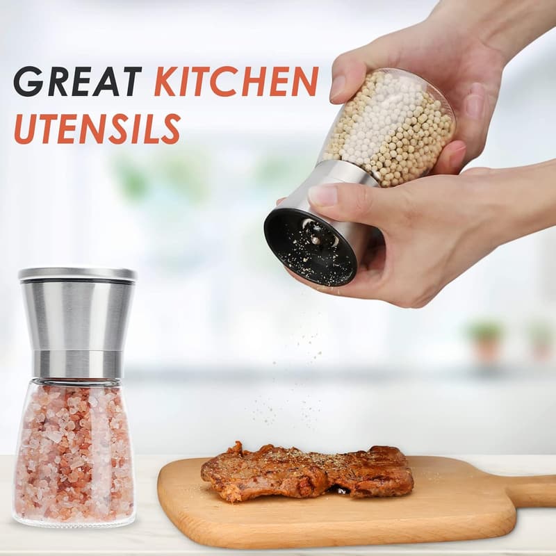 Stainless Steel Adjustable Salt & Pepper Grinder with Ceramic Blades