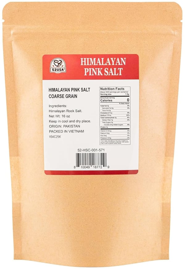 Himalayan Pink Salt Coarse Grain 1 lb - Kosher & Additive-Free