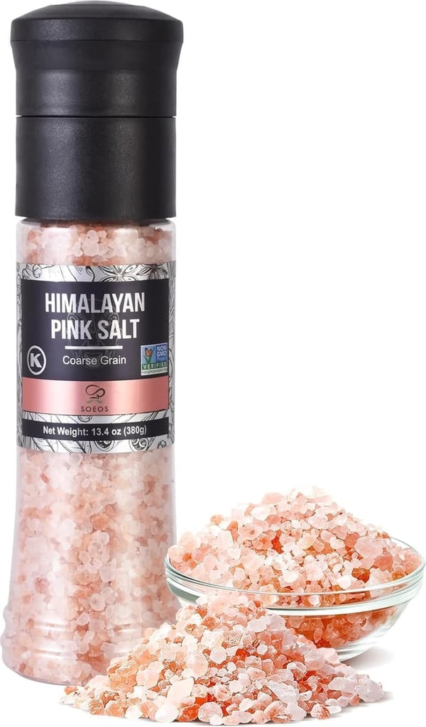Himalayan Pink Salt Grinder Set with Adjustable Coarse Mills