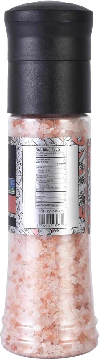 Himalayan Pink Salt Grinder Set with Adjustable Coarse Mills
