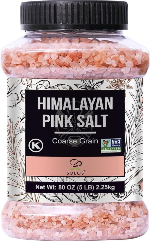 Himalayan Pink Salt Coarse Grain, 80oz - Non-GMO, Kosher