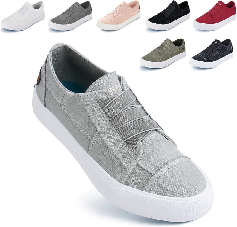 Stylish Women's Slip-On Canvas Sneakers for Casual Walks