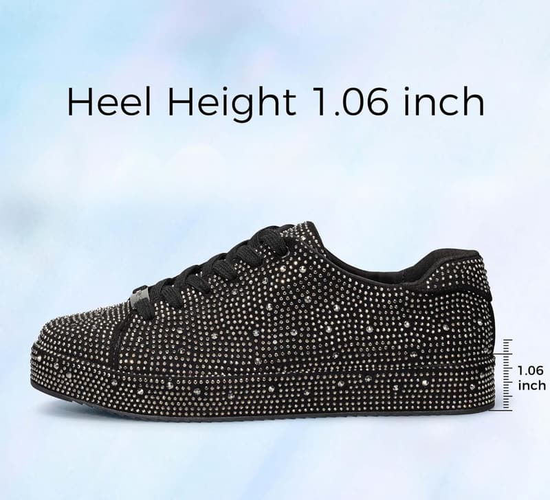 Bling Rhinestone Platform Sneakers for Women - Stylish Wedding Shoes