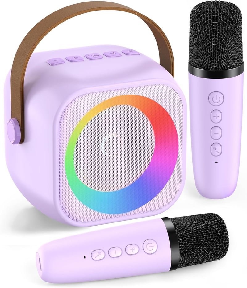 Portable Karaoke Machine with Bluetooth and Microphone for Kids