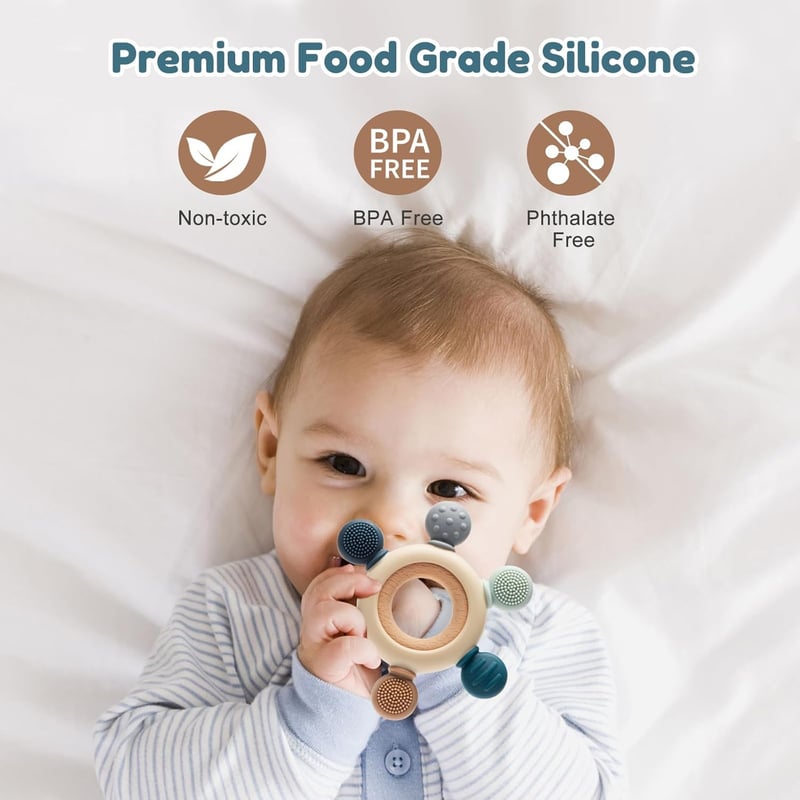 BPA-Free Baby Teething Toys - Sensory Teethers for Infants 0-12 Months