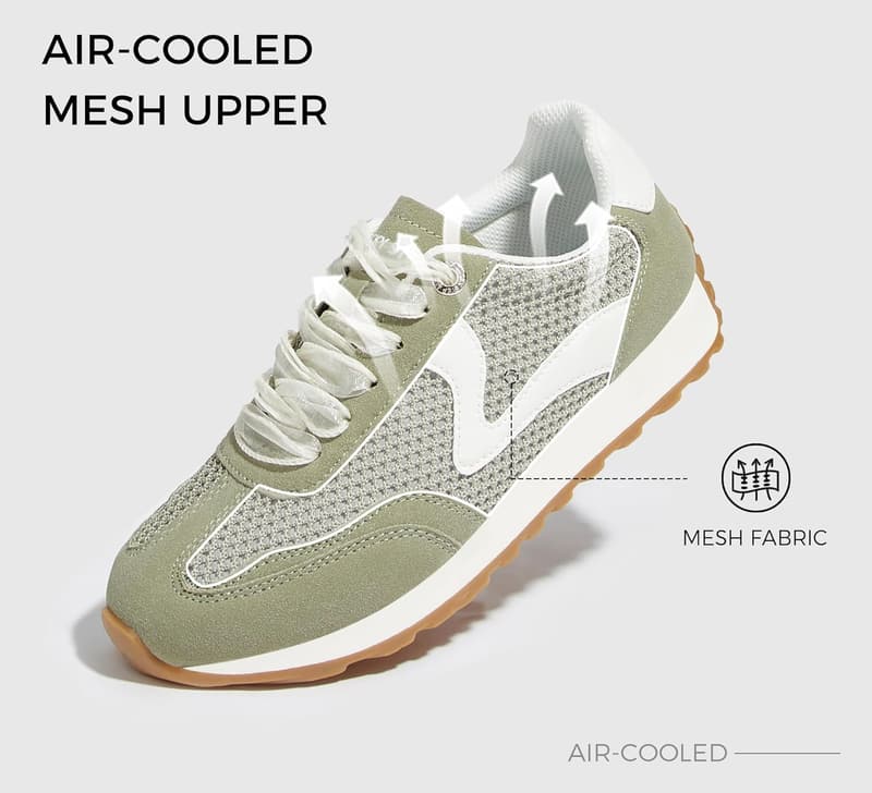 Fashion Casual Women's Platform Sneakers with Gum Rubber Sole