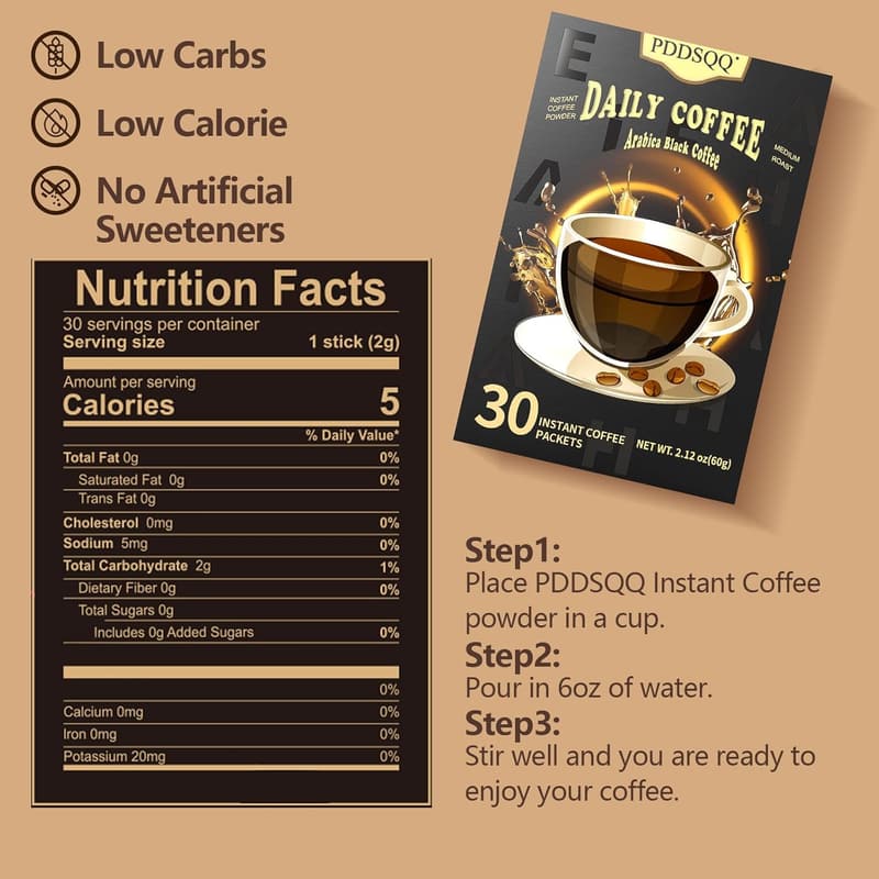 Organic Medium Roast Instant Coffee Packets - 30 Count