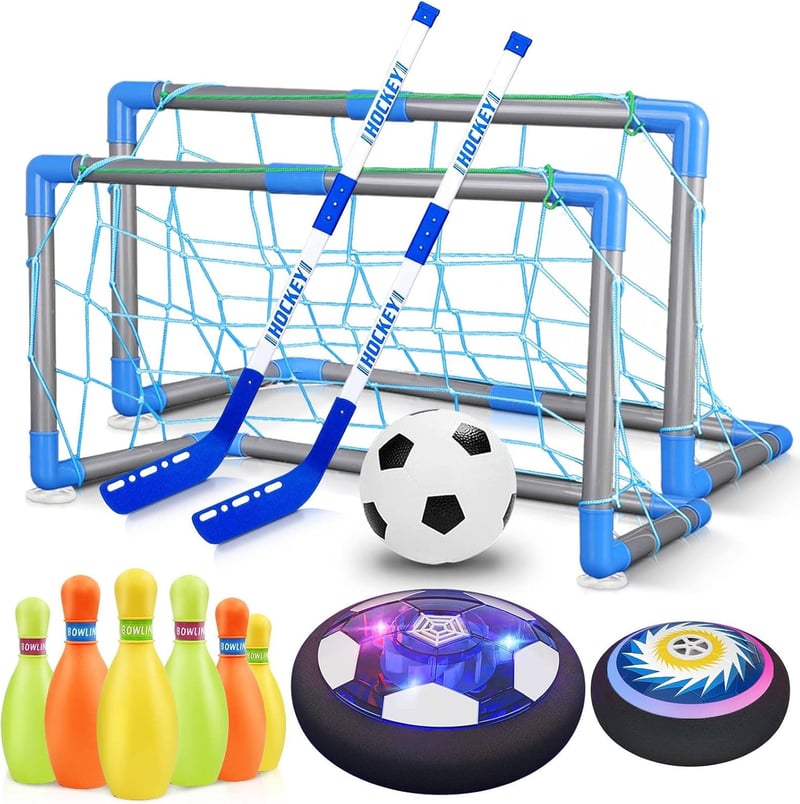 Indoor/Outdoor 3-in-1 Hover Soccer Ball Set with LED Lights