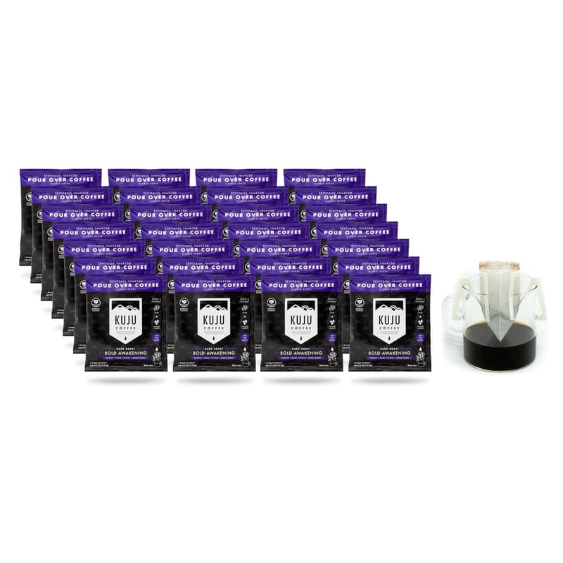 Premium Dark Roast Pour Over Coffee Singles - 28 Pack