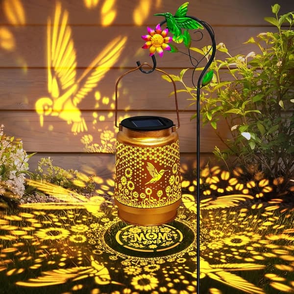 Outdoor Waterproof Solar Lanterns with Hummingbird Design for Mom