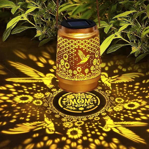 Outdoor Waterproof Solar Lanterns with Hummingbird Design for Mom
