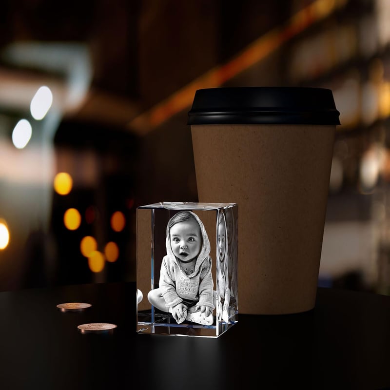 Personalized 3D Crystal Photo Gift for Dad or Couples