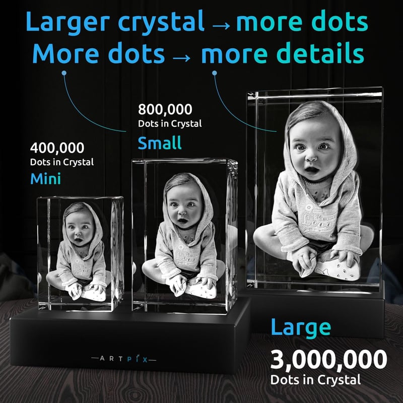 Personalized 3D Crystal Photo Gift for Dad or Couples