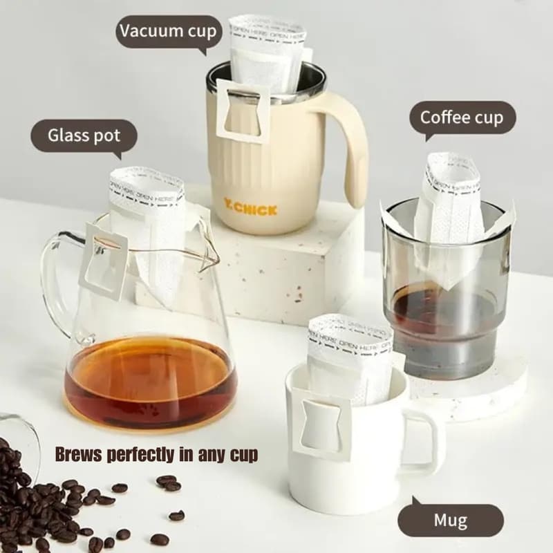 Portable Pour Over Coffee Maker with 7 Brew Packs for Travel