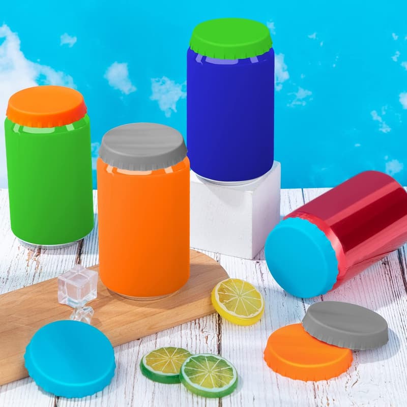 Reusable Silicone Soda Can Lids - 8 Pack for Carbonation