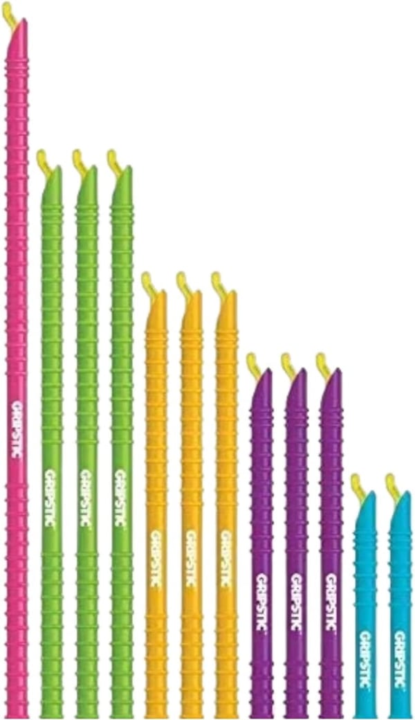 Assorted GripStic Bag Clips Set - 12 Durable & Reusable Clips