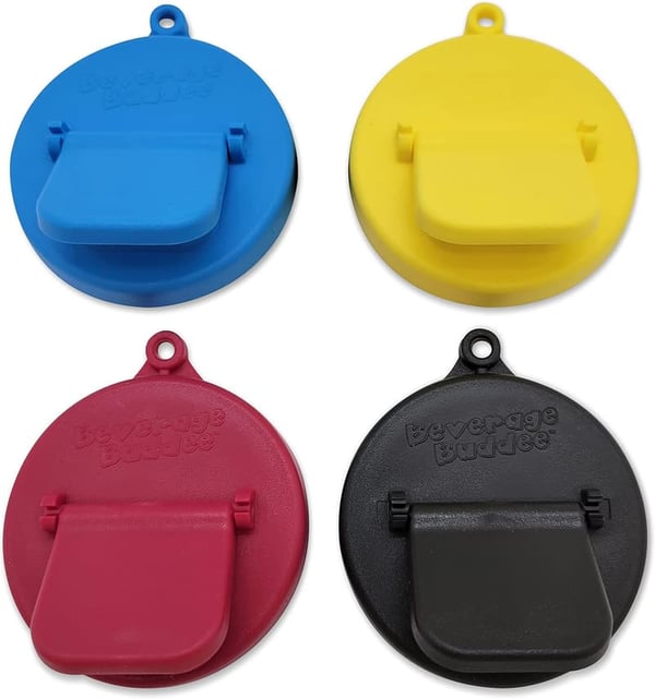 Standard Size Can Cover - BPA-Free, Made in USA (4-Pack, Assorted Colors)