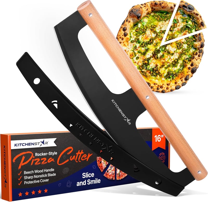 16-Inch Razor Sharp Pizza Cutter with Beech Wood Handle