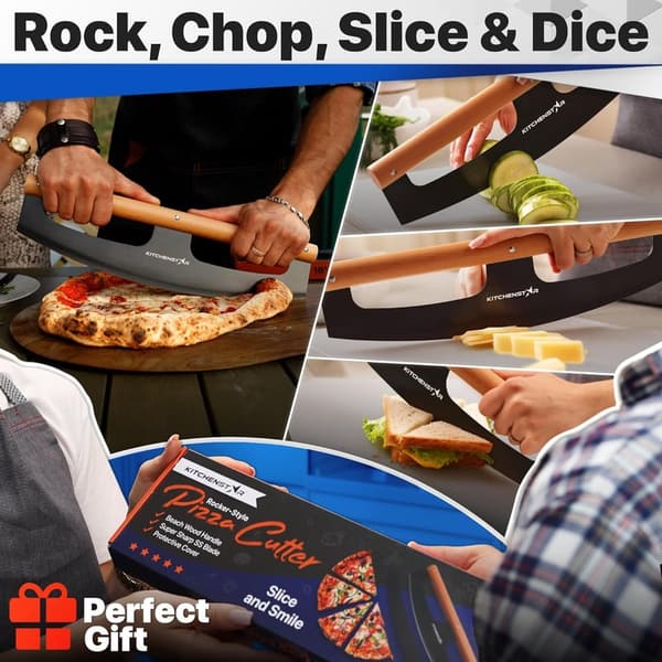 16-Inch Razor Sharp Pizza Cutter with Beech Wood Handle