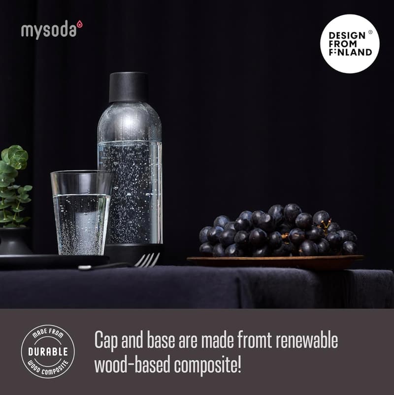 Reusable Carbonating Bottles - 0.5L - BPA Free - Quick-Lock - Black